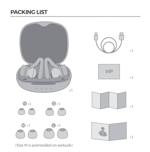 MPOW Flame Solo BH503A TWS Earbuds Packing List