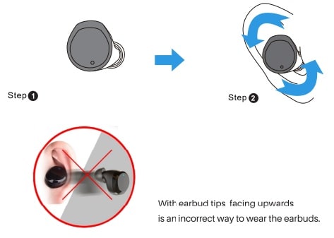Tozo T12 Pro True Wireless Stereo Earbuds How to wear your Tozo earbuds