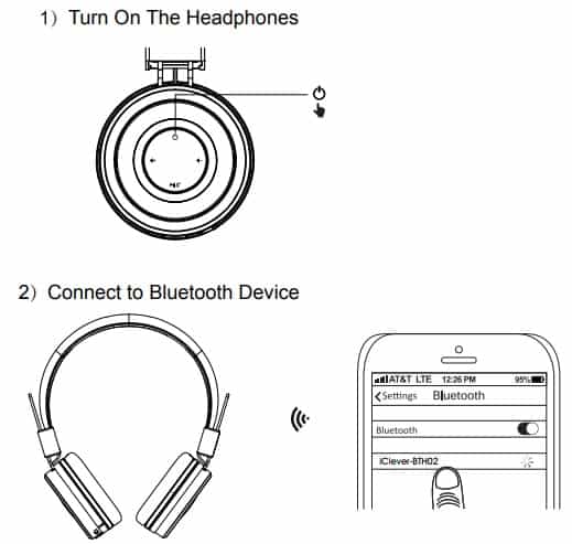 iClever BTH02 Kids Bluetooth Headphones Bluetooth Connection