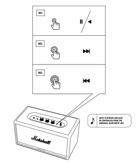 Marshall Stanmore 2 Bluetooth Speaker Play pause control