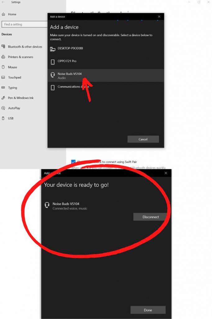 Guide for Pair noise Buds vs104 to Windows Laptop